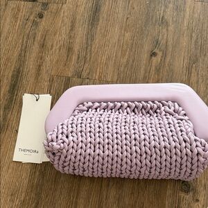 Lilac Woven Clutch Bag